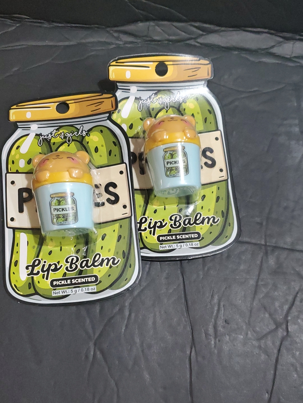 2pack pickle scented lip balms brand new
